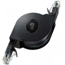 (まとめ) サンワサプライ 自動巻取りLANケーブルブラック 1.5m KB-MK18BK 1個 【×10セット】