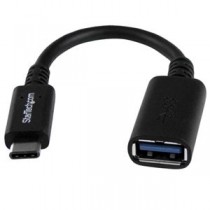 (まとめ) StarTech USBType-C-USB3.0 タイプA変換アダプタ Type-C(24ピン)オス-タイプA(9ピン)メス 15cm ブラックUSB31CAADP 1個 【×10セット】