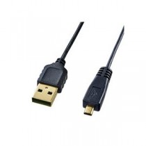 (まとめ) サンワサプライ 極細ミニUSBケーブル(A)オス-mini8Pinオス ブラック 1.0m KU-SLAMB810 1本 【×10セット】