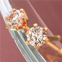 K18PG ピンク ダイヤモンドピアス 0.1ct
