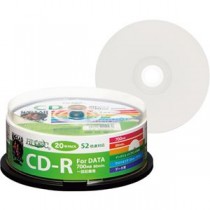 (まとめ) ハイディスク データ用CD-R700MB 52倍速 ホワイトワイドプリンタブル スピンドルケ―ス HDCR80GP20 1パック(20枚)  【×30セット】