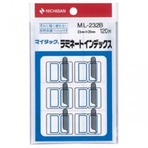 (まとめ) ニチバン マイタック ラミネートインデックス 保護フィルム付 中 23×29mm 青枠 ML-232B 1パック(120片：12片×10シート)  【×50セット】