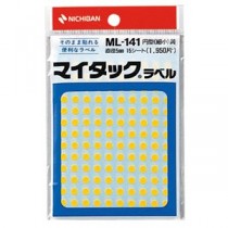 (まとめ) ニチバン マイタック カラーラベル 円型 直径5mm 黄 ML-1412 1パック(1950片：130片×15シート)  【×50セット】