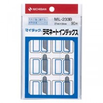 (まとめ) ニチバン マイタック ラミネートインデックス 保護フィルム付 大 27×34mm 青枠 ML-233B 1パック(90片：9片×10シート)  【×50セット】