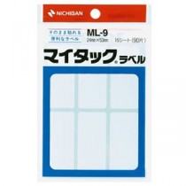 (まとめ) ニチバン マイタックラベル 一般無地 24×53mm ML-9 1パック(90片：6片×15シート)  【×50セット】