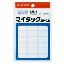 (まとめ) ニチバン マイタックラベル 一般無地 12×24mm ML-1 1パック(360片：18片×20シート)  【×50セット】