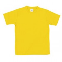 （まとめ）ATドライTシャツ 130cm イエロー 150g ポリ100% 【×10個セット】