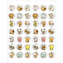（まとめ）パリオシール PS128 英文動物【×30セット】
