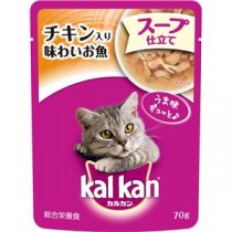 〔まとめ〕 キャットフード ペットフード カルカン パウチ 1歳から スープ仕立てチキン入り味わいお魚 70g 160セット ペット用品【代引不可】