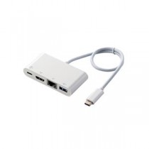 エレコム Type-Cドッキングステーション PD対応 充電用Type-C1ポート USB（3.1）1ポート HDMI1ポート LANポート 30cmケーブル ホワイト DST-C09WH