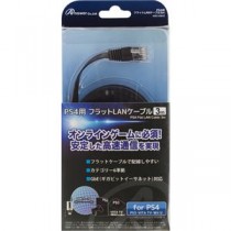 【訳あり・在庫処分】(まとめ)アンサー PS4用 フラットLANケーブル3m カテゴリ6(ブラック) ANS-H045【×5セット】