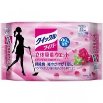 花王 クイックルワイパー立体吸着ウエットシート エッセンシャルローズの香り 1セット（320枚：32枚×10パック）