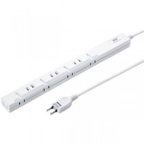 （まとめ）サンワサプライ スリムタップ2P・8個口 2m TAP-SLIM8-2 1個【×2セット】