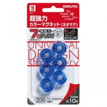 （まとめ）コクヨ 超強力カラーマグネット＜ネオマグ＞ φ20×7mm 透明ブルー マク-1020NTB 1セット（60個：6個×10パック）【×2セット】