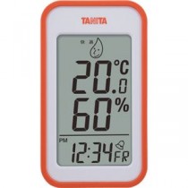 （まとめ）タニタ デジタル温湿度計 オレンジTT559OR 1個【×2セット】