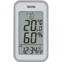 （まとめ）タニタ デジタル温湿度計 グレーTT559GY 1個【×2セット】