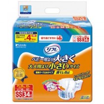 （まとめ）リブドゥコーポレーション リフレ簡単テープ止めタイプ 横モレ防止 SS 1パック（34枚）【×2セット】