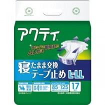 （まとめ）日本製紙 クレシア アクティ寝たまま交換テープ止め L-LL 1パック（17枚）【×2セット】