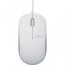 （まとめ）エレコム 有線3ボタンBlueLEDマウス ホワイト M-K7UBWH/RS 1個【×5セット】