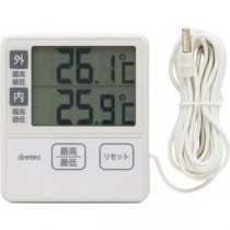 （まとめ）ドリテック 室内室外温度計 アイボリーO-285IV 1個【×5セット】