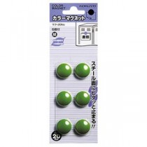 （まとめ）コクヨ カラーマグネットφ20×5.5mm 緑 マク-20NG 1セット（60個：6個×10パック）【×5セット】