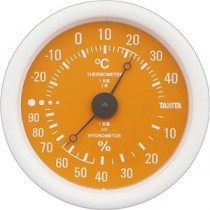 （まとめ）タニタ アナログ温湿度計 オレンジTT-515-OR 1個【×5セット】