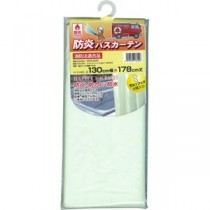 （まとめ）明和グラビア 防炎バスカーテン130×178cm ライトグリーン NVS-400（LG）1枚【×5セット】