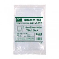 （まとめ）TRUSCO業務用ポリ袋 0.15×70L U-0070 1パック（5枚）【×5セット】