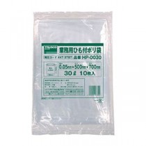 （まとめ）TRUSCO業務用ひも付きポリ袋 0.05×30L HP-0030 1パック（10枚）【×5セット】