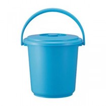 （まとめ）TRUSCO エコポリバケツ 本体 15LRBK-15 1個（フタ別売）【×5セット】