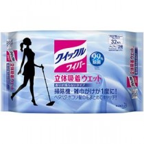 （まとめ）花王 クイックルワイパー立体吸着ウエットシート 1パック（32枚）【×5セット】