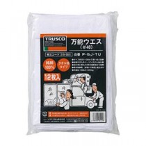 （まとめ）TRUSCO 万能ウエスシートサイズ290×200mm ホワイト P-GJ-TU 1袋（12枚）【×5セット】