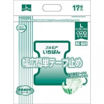 （まとめ）カミ商事 エルモア いちばん幅広簡単テープ止め L 1パック（17枚）【×5セット】
