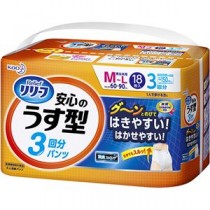 （まとめ）花王 リリーフ パンツタイプ安心のうす型 M-L 1パック（18枚）【×5セット】