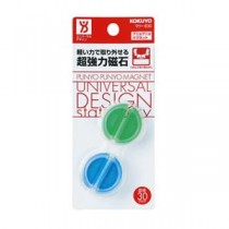 （まとめ）コクヨ 超強力マグネット＜プニョプニョマグネット＞ φ30×12mm 緑・青 マク-830-3 1パック（2個）【×10セット】