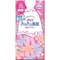 （まとめ）日本製紙 クレシア ポイズ さらさら素肌吸水ナプキン 中量用 1パック（16枚）【×10セット】