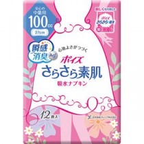 （まとめ）日本製紙 クレシア ポイズ さらさら素肌吸水ナプキン 安心の中量用 1パック（12枚）【×10セット】