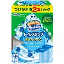 （まとめ）ジョンソン スクラビングバブルトイレスタンプクリーナー 贅沢フレグランス アロマティックサボン つけかえ用 1パック（2本）【×10セット】