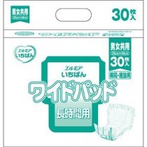 （まとめ）カミ商事 エルモア いちばんワイドパッド 長時間用 1パック（30枚）【×10セット】