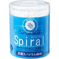 （まとめ）サンリツ 抗菌スパイラル綿棒 1パック（110本）【×20セット】
