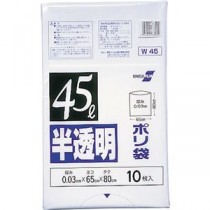 （まとめ）積水フィルム 積水 45型ポリ袋 半透明 W-45 N-1040 1パック（10枚）【×20セット】