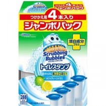 （まとめ）ジョンソン スクラビングバブルトイレスタンプクリーナー 漂白成分プラス ホワイティーシトラス つけかえ用 ジャンボパック 1パック（4本）【×10セット】