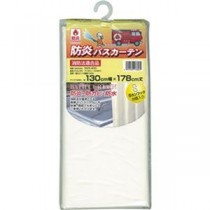 （まとめ）明和グラビア 防炎バスカーテン130×178cm アイボリー NVS-400（IV）1枚【×10セット】
