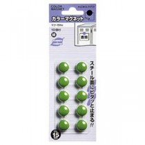 （まとめ）コクヨ カラーマグネット φ15×6mm緑 マク-15NG 1セット（100個：10個×10パック）【×10セット】