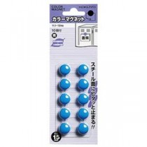 （まとめ）コクヨ カラーマグネット φ15×6mm青 マク-15NB 1セット（100個：10個×10パック）【×10セット】