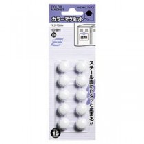 （まとめ）コクヨ カラーマグネット φ15×6mm白 マク-15NW 1セット（100個：10個×10パック）【×10セット】