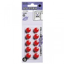 （まとめ）コクヨ カラーマグネット φ15×6mm赤 マク-15NR 1セット（100個：10個×10パック）【×10セット】