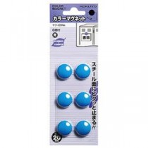 （まとめ）コクヨ カラーマグネットφ20×5.5mm 青 マク-20NB 1セット（60個：6個×10パック）【×10セット】
