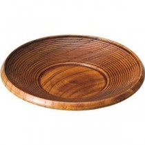 （まとめ）イシダ 木製茶托 千筋 1セット（3枚）【×10セット】