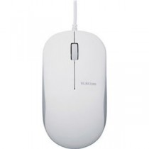 （まとめ）エレコム 有線3ボタンBlueLEDマウス ホワイト M-K7UBWH/RS 1個【×10セット】